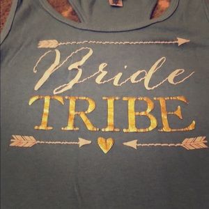 Bride Tribe tank- aqua